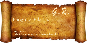 Gangetz Róza névjegykártya